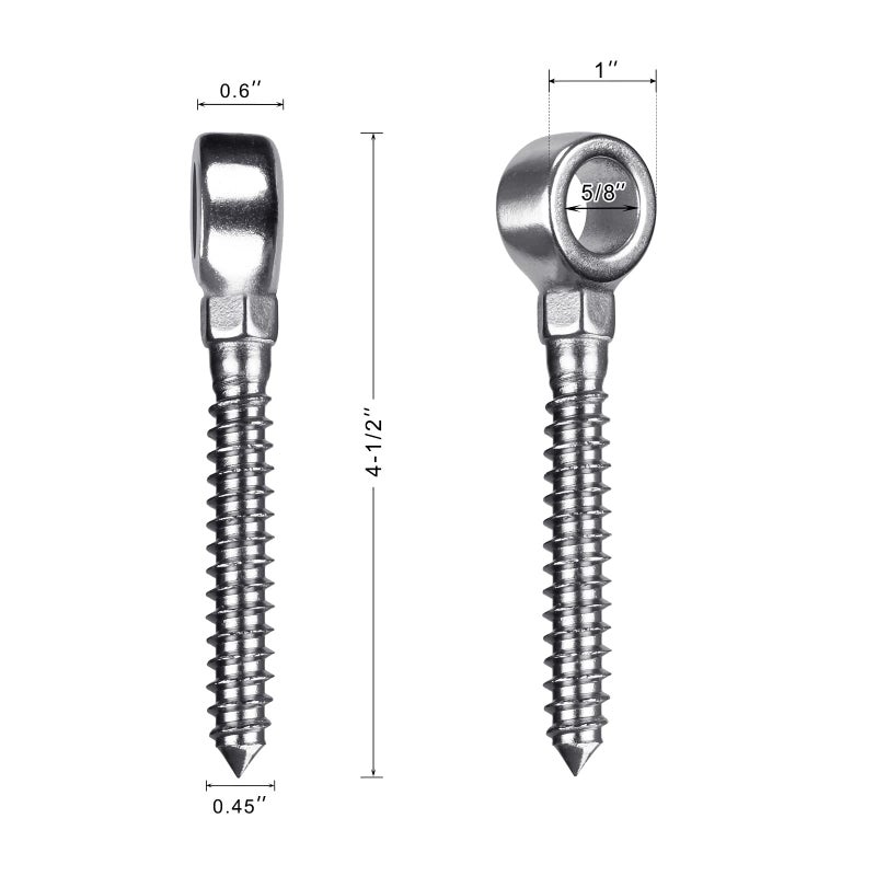 Insaga 304 Stainless Steel Gate Hinges for Wooden Fences  One-Piece Gate Hinge Eye for Wooden Farm Gate Hinge  Heavy Duty Gate Hinges with Hole Dia 5/8'' (2Pcs  M12) - Image 2